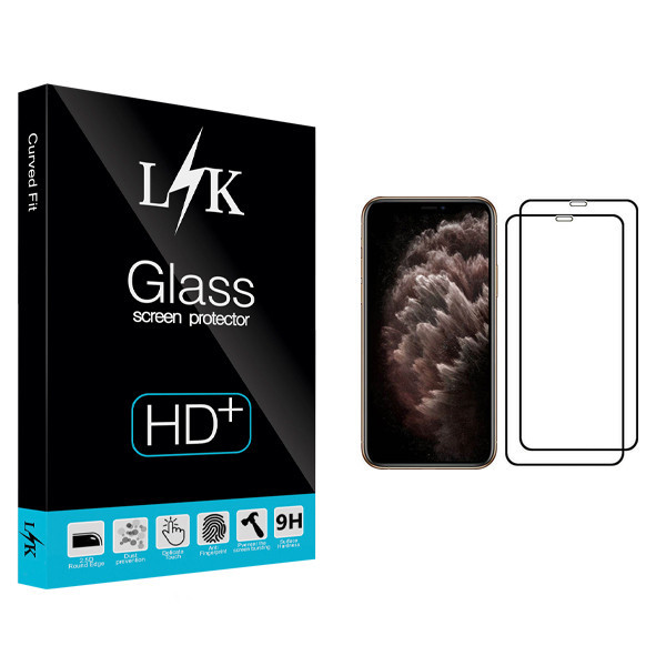 محافظ صفحه نمایش ال کی مدل Hard glass مناسب برای گوشی موبایل اپل iPhone 11 Pro Max بسته 2 عددی