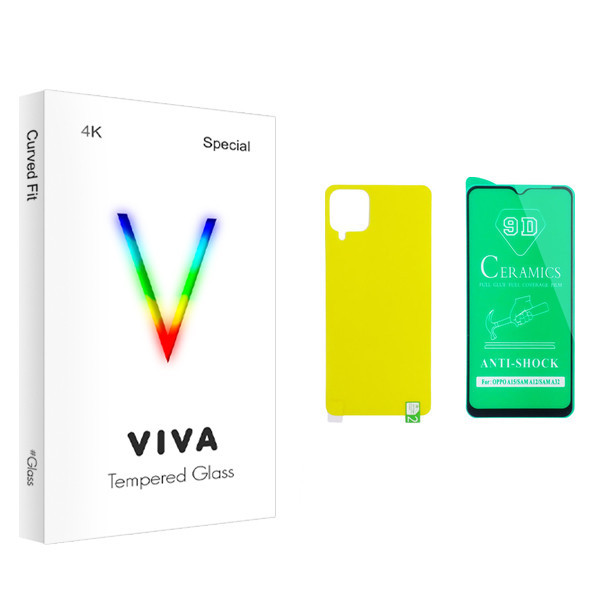 محافظ صفحه نمایش سرامیکی و پشت گوشی ویوا مدل 4K مناسب برای گوشی موبایل سامسونگ Galaxy A12