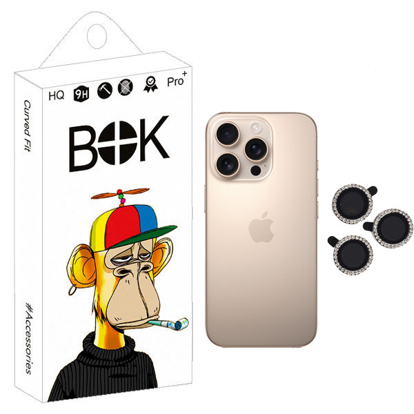 محافظ لنز دوربین بوک مدل Jewel Ring مناسب برای گوشی موبایل اپل iPhone 16 Pro Max