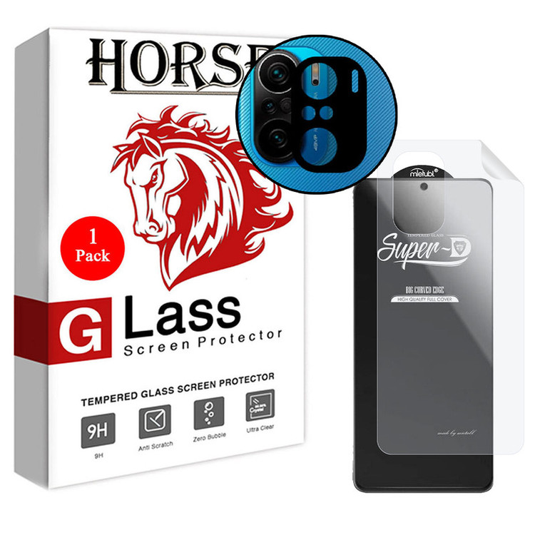 محافظ صفحه نمایش هورس مدل 3SNF-Glass مناسب برای گوشی موبایل شیائومی Poco F3 به همراه محافظ پشت گوشی و محافظ لنز دوربین