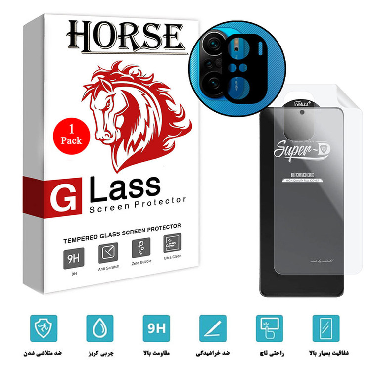 محافظ صفحه نمایش هورس مدل 3SNF-Glass مناسب برای گوشی موبایل شیائومی Poco F3 به همراه محافظ پشت گوشی و محافظ لنز دوربین