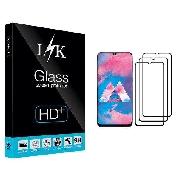محافظ صفحه نمایش ال کی مدل Hard glass مناسب برای گوشی موبایل سامسونگ Galaxy M30 بسته سه عددی