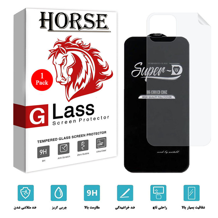 محافظ صفحه نمایش هورس مدل 2SN-Glass مناسب برای گوشی موبایل اپل iPhone 13 Pro به همراه محافظ پشت گوشی