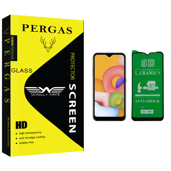 محافظ صفحه نمایش 9D وایلی نایس مدل Pergas Glass مناسب برای گوشی موبایل سامسونگ Galaxy A01 / M01