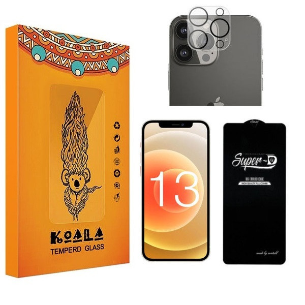 محافظ صفحه نمایش کوالا مدل SUPER-D مناسب برای گوشی موبایل اپل iPhone 13 Pro max به همراه محافظ لنز دوربین