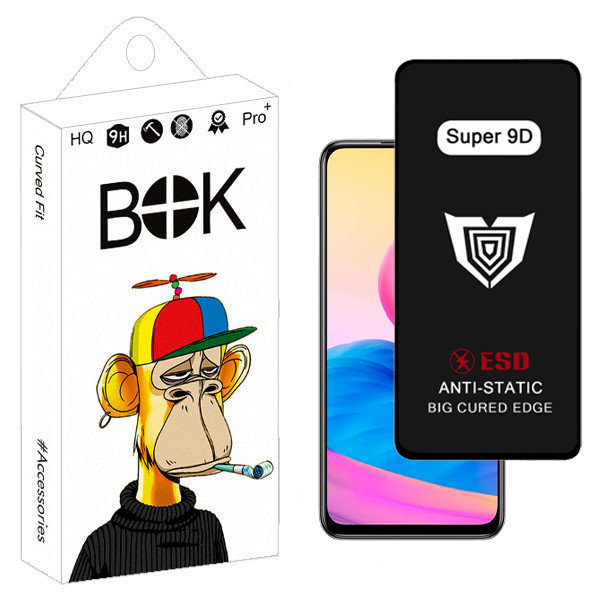 محافظ صفحه نمایش بوک مدل Super 9D Guard مناسب برای گوشی موبایل شیائومی redmi note 10 5g / Note 10t / Poco m3 pro 4g / 5g