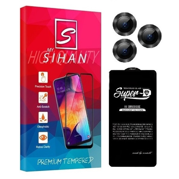 محافظ صفحه نمایش مای سیحان مدل Super D مناسب برای گوشی موبایل سامسونگ Galaxy A34 به همراه محافظ لنز دوربین