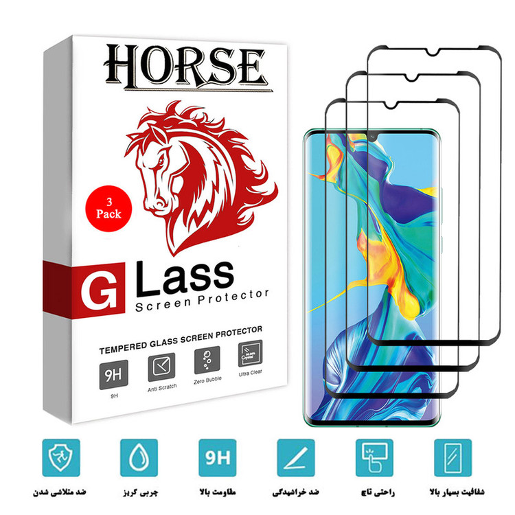 محافظ صفحه نمایش 6D هورس مدل FAG مناسب برای گوشی موبایل هوآوی P30 Pro بسته سه عددی
