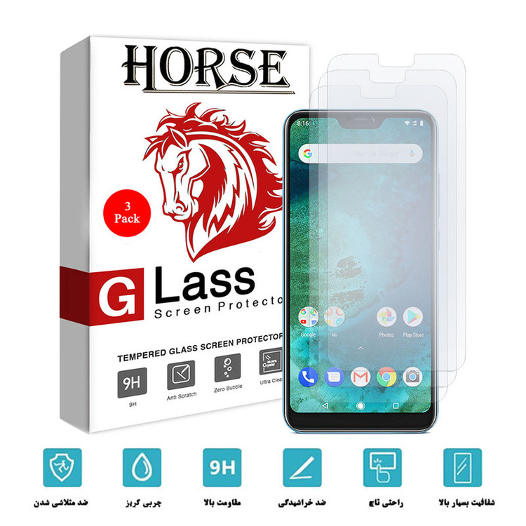 محافظ صفحه نمایش هورس مدل UCC مناسب برای گوشی موبایل شیائومی Redmi 6 Pro / Mi A2 Lite بسته سه عددی