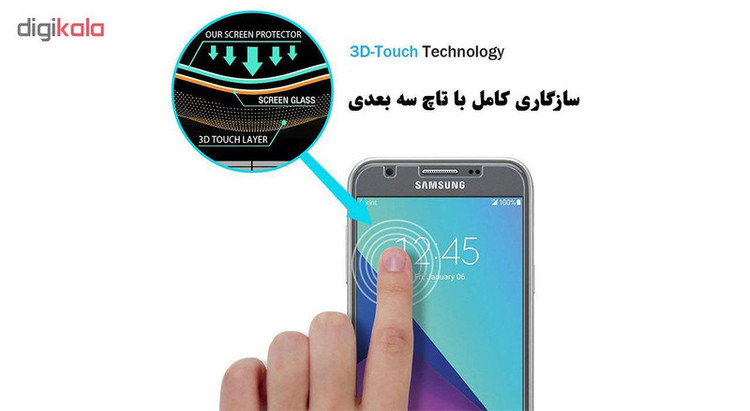 محافظ صفحه نمایش 5D هورس مدل FAG مناسب برای گوشی موبایل سامسونگ Galaxy J5 Prime مجموعه دو عددی