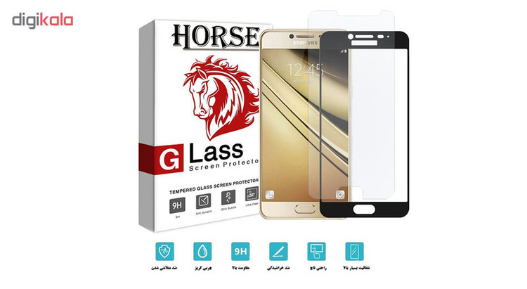 محافظ صفحه نمایش 5D هورس مدل FAG مناسب برای گوشی موبایل سامسونگ Galaxy J3 Pro مجموعه دو عددی