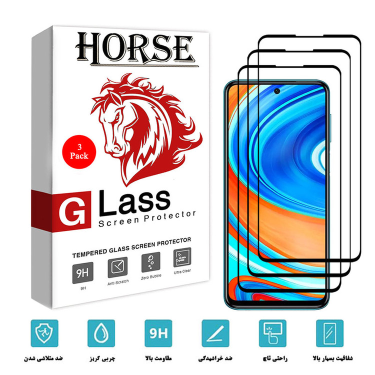محافظ صفحه نمایش سرامیکی هورس مدل CRM مناسب برای گوشی موبایل شیائومی Redmi Note 9S بسته سه عددی