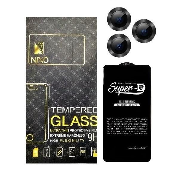 محافظ صفحه نمایش نیکسو مدل Super D مناسب برای گوشی موبایل سامسونگ Galaxy A24 به همراه محافظ لنز دوربین