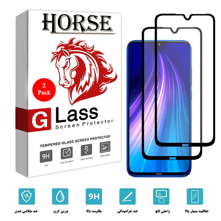 محافظ صفحه نمایش سرامیکی هورس مدل CMT مناسب برای گوشی موبایل شیائومی Redmi Note 8 بسته دو عددی