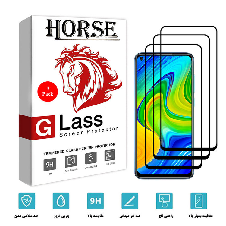 محافظ صفحه نمایش سرامیکی هورس مدل CRM مناسب برای گوشی موبایل شیائومی Redmi Note 9 بسته سه عددی