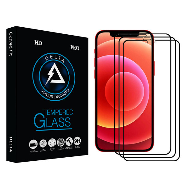 محافظ صفحه نمایشی دلتا مدل Fit مناسب برای گوشی موبایل اپل Iphone 12mini بسته سه عددی
