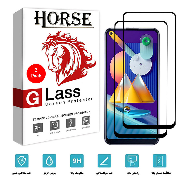 محافظ صفحه نمایش سرامیکی هورس مدل CRM مناسب برای گوشی موبایل سامسونگ Galaxy M11 بسته دو عددی