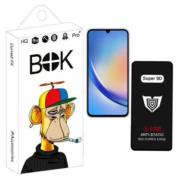 محافظ صفحه نمایش بوک مدل Super 9D Pro مناسب برای گوشی موبایل سامسونگ Galaxy a24