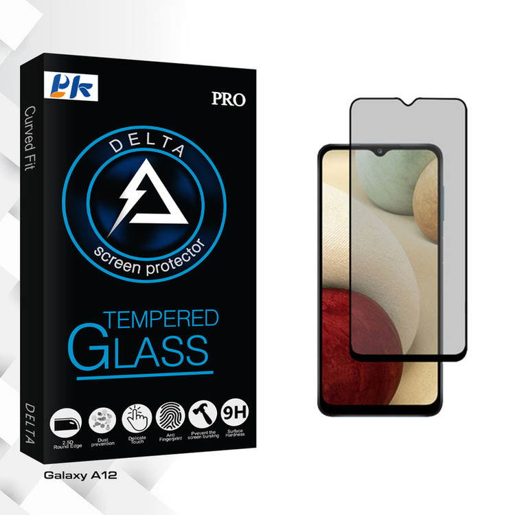 محافظ صفحه نمایش سرامیکی حریم شخصی پی کی مدل Delta Glass مناسب برای گوشی موبایل سامسونگ Galaxy A12