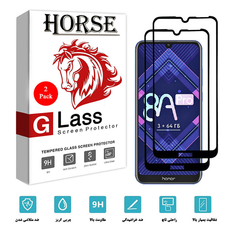 محافظ صفحه نمایش سرامیکی هورس مدل CRM مناسب برای گوشی موبایل آنر 8A Pro / 8A بسته دو عددی