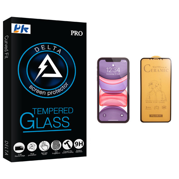محافظ صفحه نمایش سرامیکی پی کی مدل Delta Glass مناسب برای گوشی موبایل اپل iPhone 11
