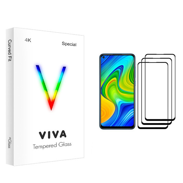 محافظ صفحه نمایش ویوا مدل 4K مناسب برای گوشی موبایل شیائومی Redmi Note 9 بسته سه عددی