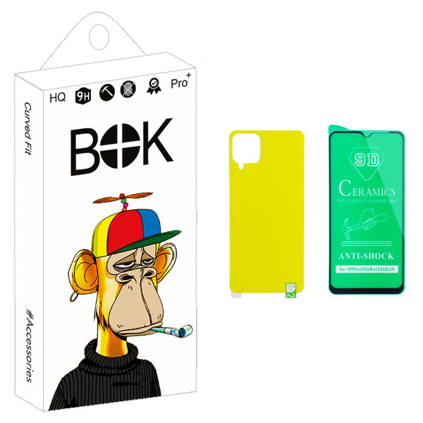 محافظ صفحه نمایش سرامیکی و پشت گوشی بوک مدل +HD مناسب برای گوشی موبایل سامسونگ Galaxy A12