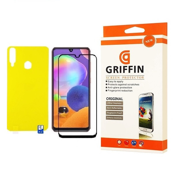 محافظ صفحه نمایش گریفین مدل FUL مناسب برای گوشی موبایل سامسونگ Galaxy A20s به همراه محافظ پشت گوشی