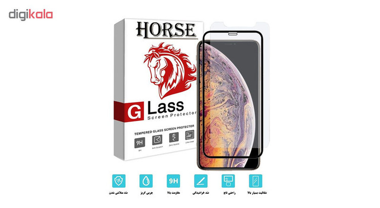 محافظ صفحه نمایش 5D هورس مدل FAG مناسب برای گوشی موبایل اپل iPhone XS Max مجموعه دو عددی