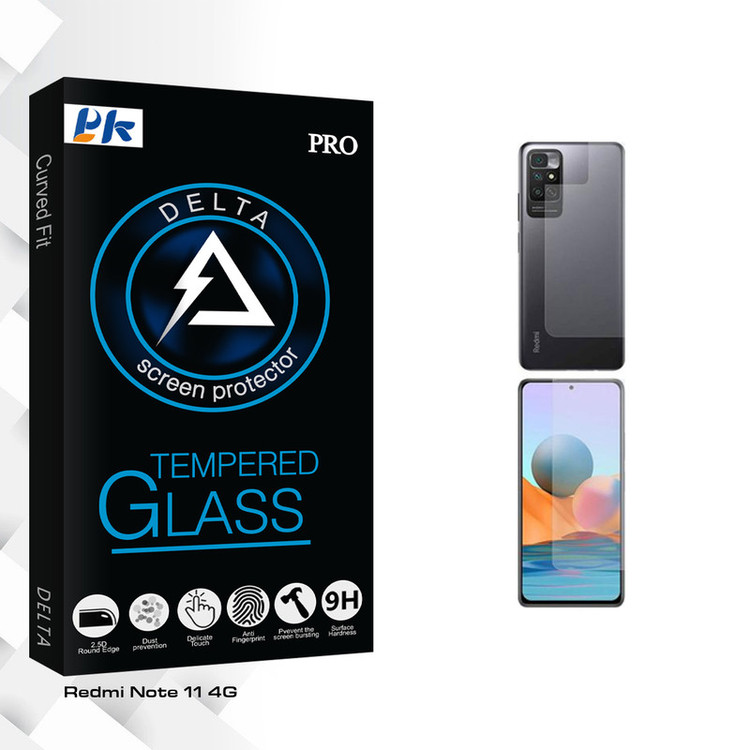 محافظ صفحه نمایش پی کی مدل Delta Pro مناسب برای گوشی موبایل شیائومی Redmi Note 11 4G به همراه محافظ پشت گوشی