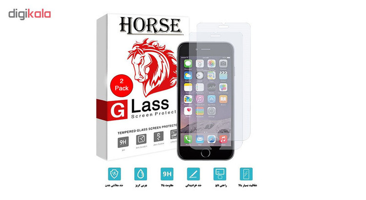 محافظ صفحه نمایش هورس مدل UCC مناسب برای گوشی موبایل اپل iPhone 6 / 6S بسته دو عددی