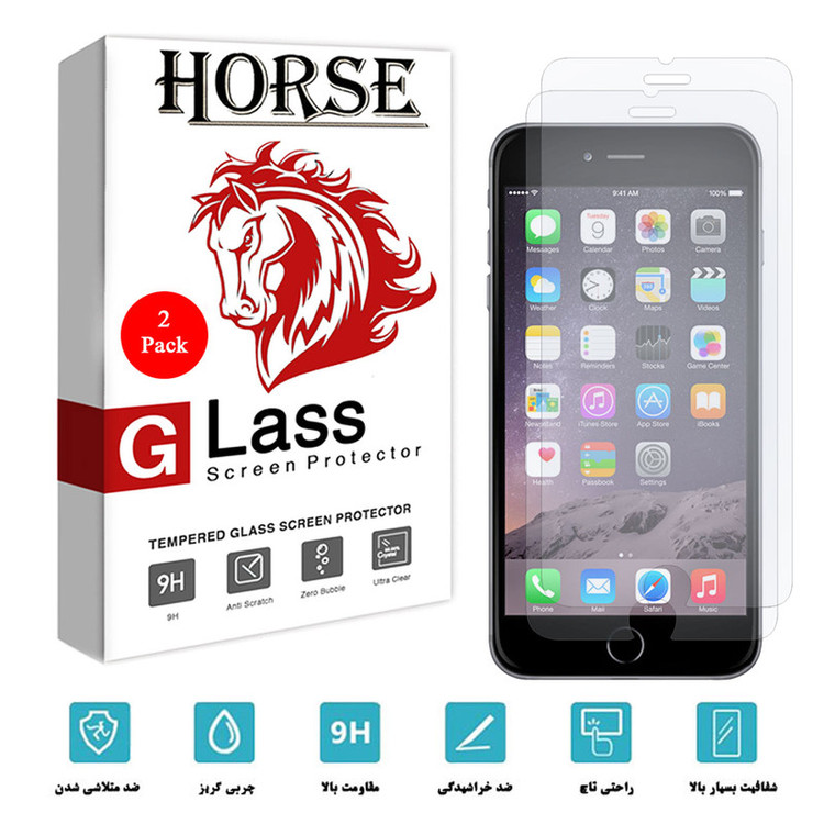 محافظ صفحه نمایش هورس مدل UCC مناسب برای گوشی موبایل اپل iPhone 6 Plus / 6S Plus بسته دو عددی