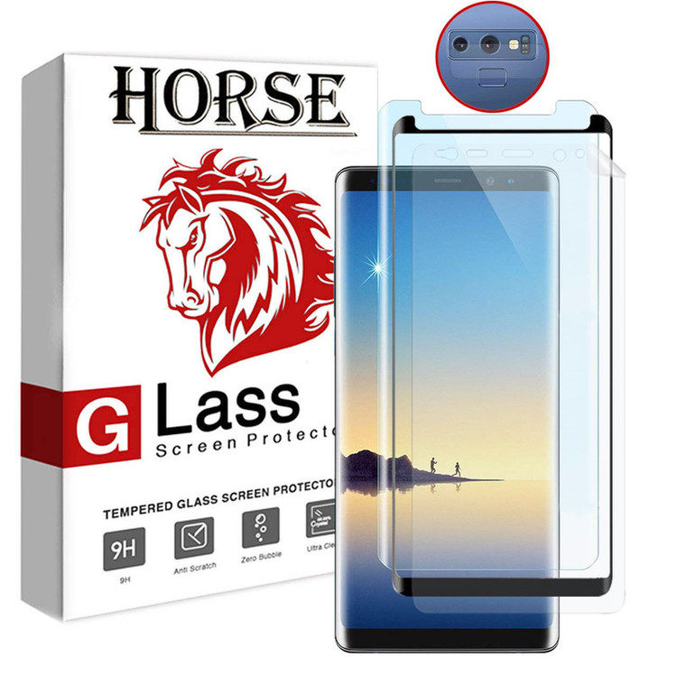 محافظ صفحه نمایش هورس مدل LVB مناسب برای گوشی موبایل سامسونگ Galaxy Note9 مجموعه سه عددی به همراه محافظ لنز دوربین