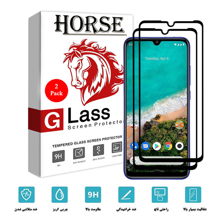 محافظ صفحه نمایش 5D هورس مدل FAG مناسب برای گوشی موبایل شیائومی Mi A3 بسته دو عددی