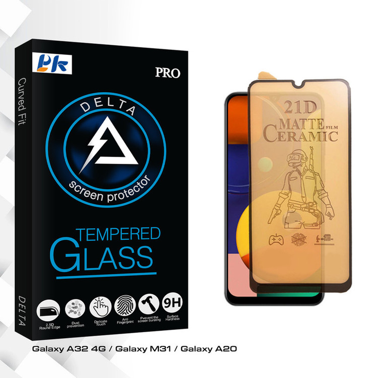 محافظ صفحه نمایش سرامیکی مات پی کی مدل Delta Pro مناسب برای گوشی موبایل سامسونگ Galaxy A32 4G / Galaxy M31 / Galaxy A20