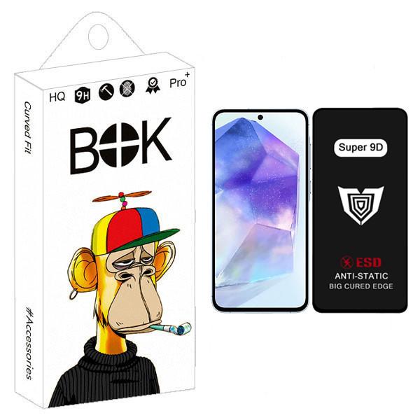 محافظ صفحه نمایش بوک مدل Super 9D مناسب برای گوشی موبایل سامسونگ Galaxy A55