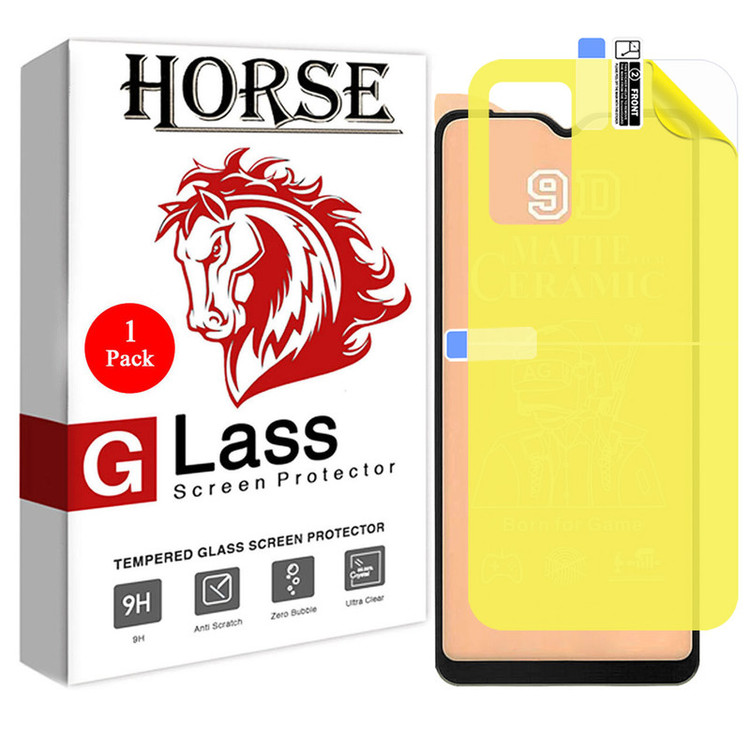 محافظ صفحه نمایش سرامیکی مات هورس مدل 2CMN مناسب برای گوشی موبایل سامسونگ Galaxy A04s به همراه محافظ پشت گوشی