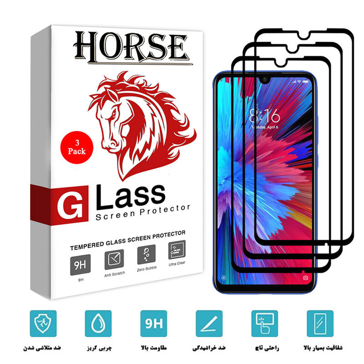 محافظ صفحه نمایش سرامیکی هورس مدل CRM مناسب برای گوشی موبایل شیائومی Redmi Note 7S بسته سه عددی