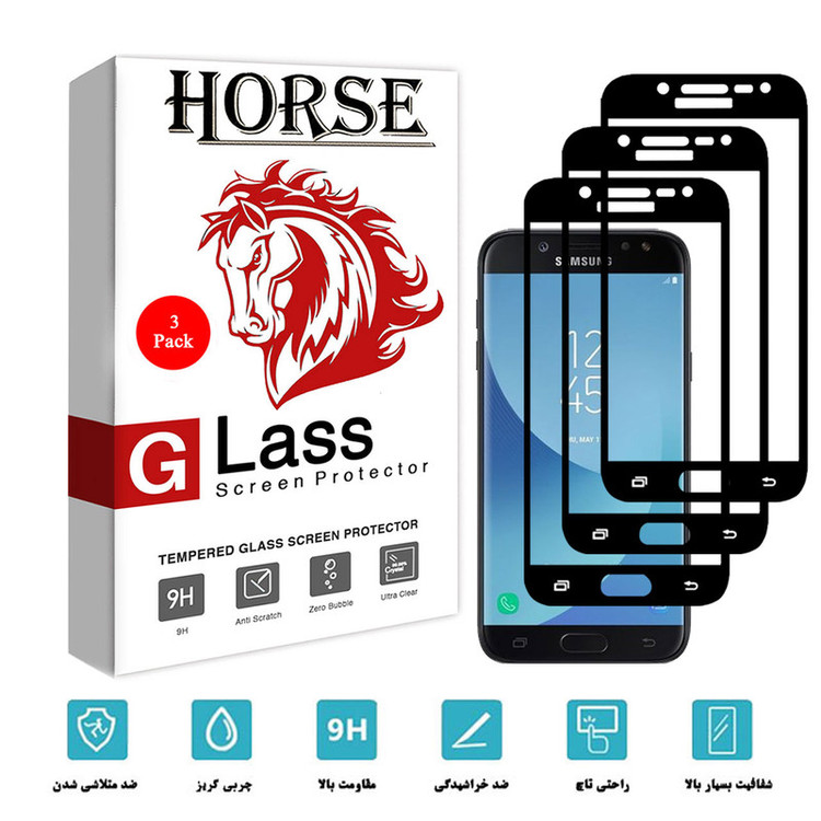 محافظ صفحه نمایش سرامیکی هورس مدل CRM مناسب برای گوشی موبایل سامسونگ Galaxy J5 Pro / J5 2017 بسته سه عددی