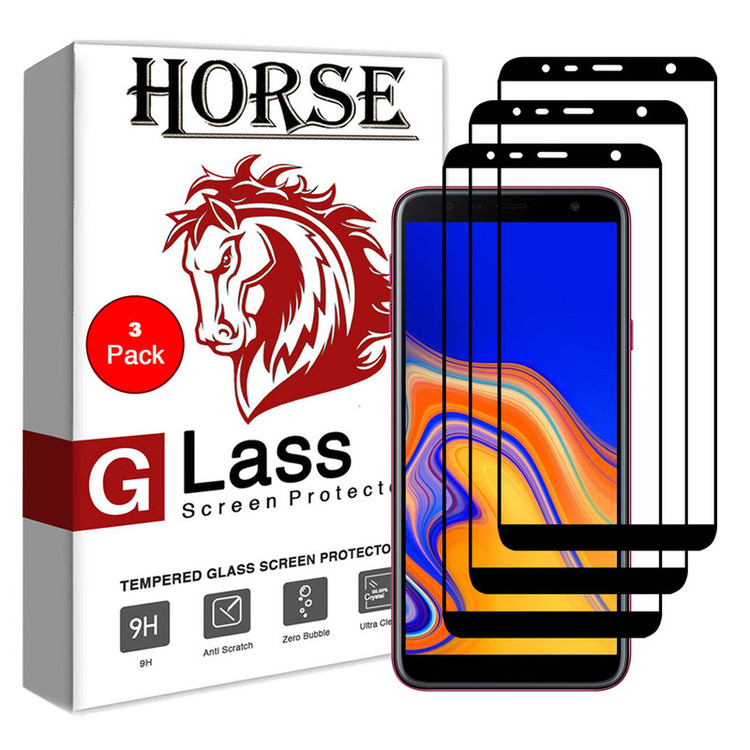 محافظ صفحه نمایش 5D هورس مدل FAG مناسب برای گوشی موبایل سامسونگ 2018 Galaxy J4 Plus بسته 3 عددی
