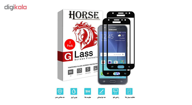 محافظ صفحه نمایش 5D هورس مدل FAG مناسب برای گوشی موبایل سامسونگ Galaxy J7 2015 بسته دو عددی