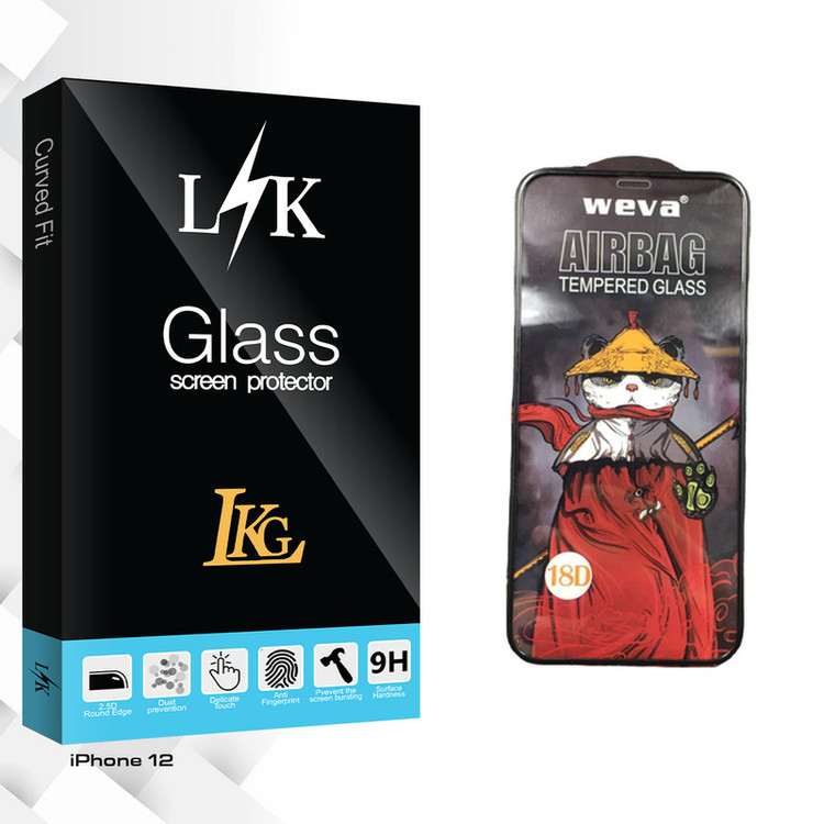 محافظ صفحه نمایش شیشه ای ال کا جی مدل LK Glass_Airbag مناسب برای گوشی موبایل اپل iPhone 12