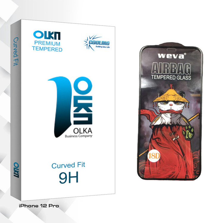 محافظ صفحه نمایش شیشه ای کولینگ مدل Olka Pro_Airbag مناسب برای گوشی موبایل اپل iPhone 12 Pro