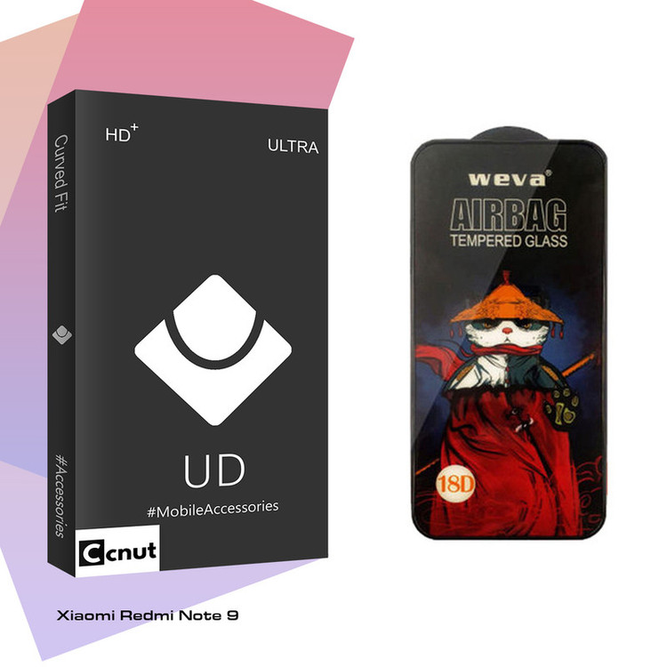 محافظ صفحه نمایش شیشه ای کوکونات مدل UD Black مناسب برای گوشی موبایل شیائومی Redmi Note 9