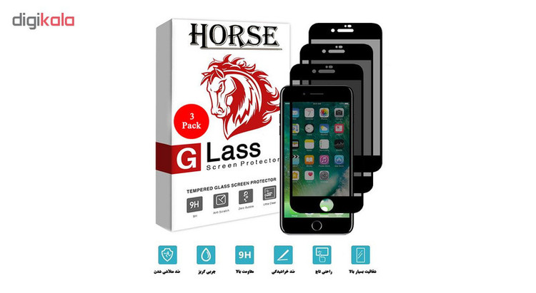 محافظ صفحه نمایش حریم شخصی هورس مدل SSP مناسب برای گوشی موبایل اپل iPhone 6s بسته سه عددی