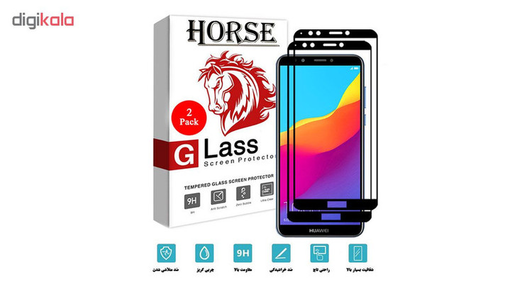 محافظ صفحه نمایش 5D هورس مدل FAG مناسب برای گوشی موبایل هوآوی Y7 Pro 2018 بسته دو عددی