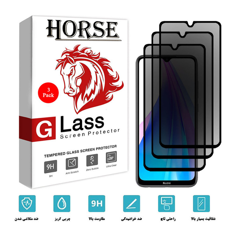 محافظ صفحه نمایش حریم شخصی هورس مدل SSP مناسب برای گوشی موبایل شیائومی Redmi Note 8T بسته 3 عددی