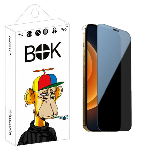 محافظ صفحه نمایش شیشه ای بوک مدل +HD مناسب برای گوشی موبایل اپل IPHONE 12 PROMAX
