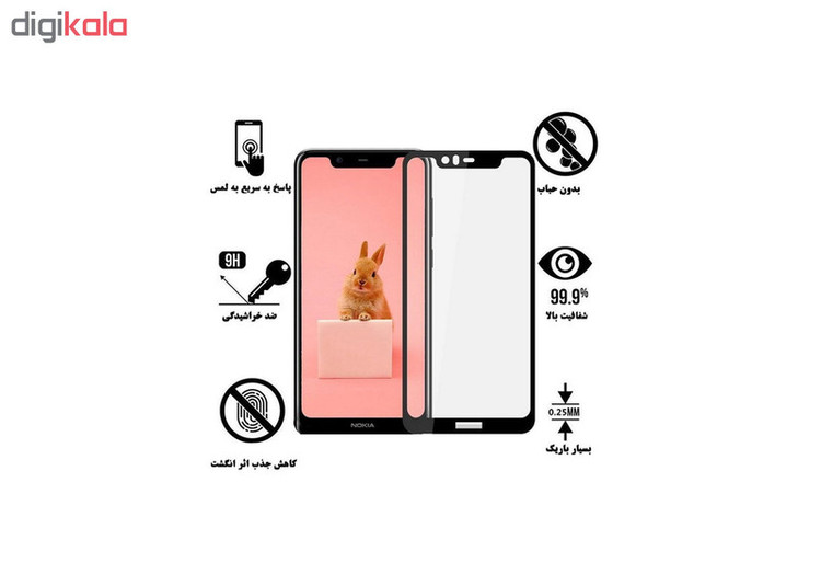 محافظ صفحه نمایش 5D هورس مدل FAG مناسب برای گوشی موبایل نوکیا 5.1 پلاس / X5 بسته دو عددی