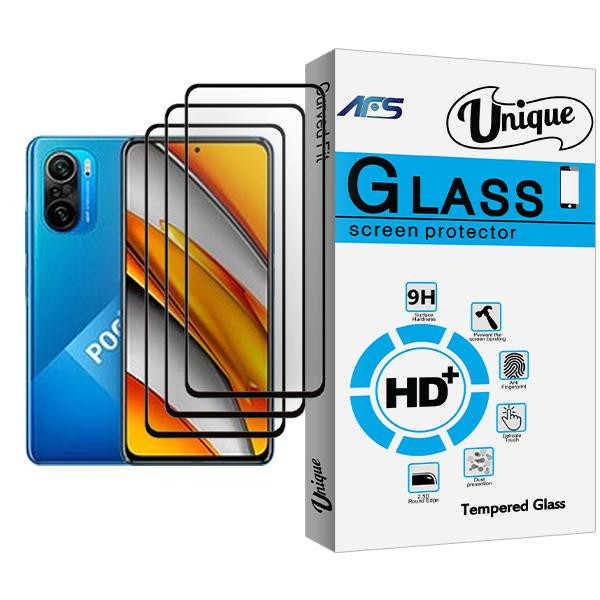 محافظ صفحه نمایش ای اف اس مدل Unique Glass MIX003 مناسب برای گوشی موبایل شیائومی Poco F3 بسته سه عددی